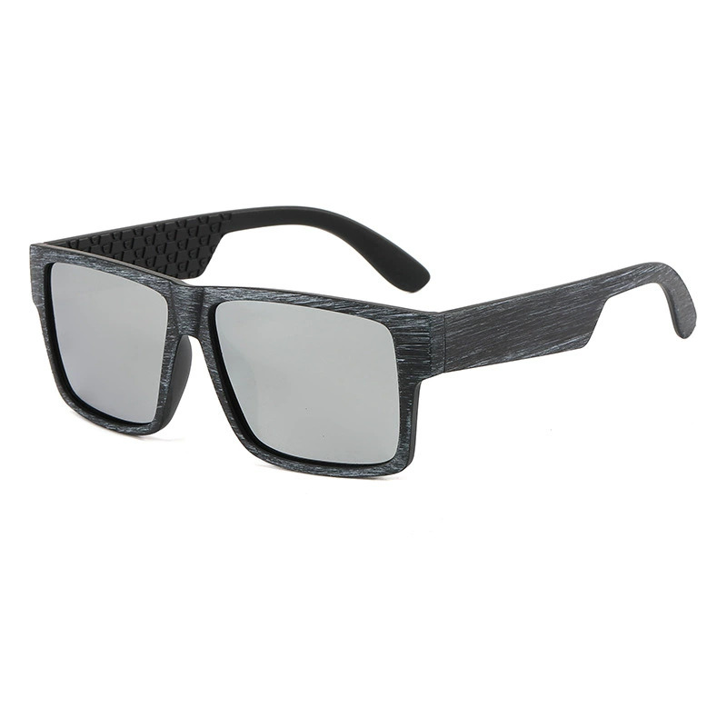 New Arrival Mens Outdoor Hiking Sunglasses Polarized Lightweight Eyewear Custom Logo Brushed Wood Grain Frame UV Protection