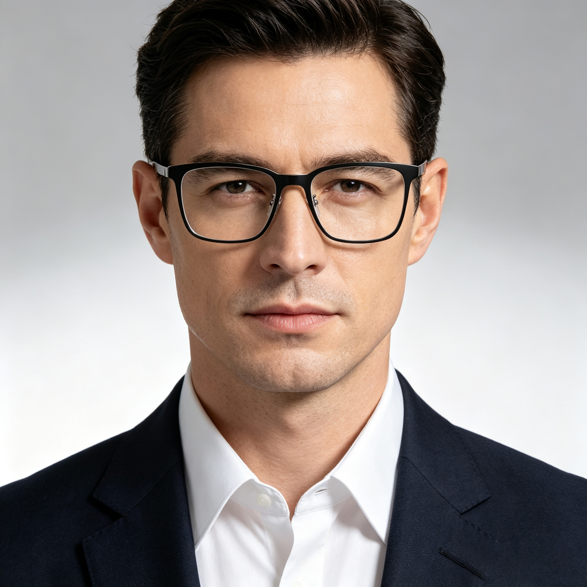 Rectangle Eyeglasses Pure Titanium Glasses With Durable Spring Hinge Full Frame Business Style Black Optical Frame For Men