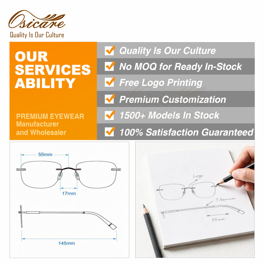 Premium Women Rhinestone Diamond Glasses Luxury Eyewear Titanium Rimless Decor Spectacles Eyeglasses Frames with Crystal Stone