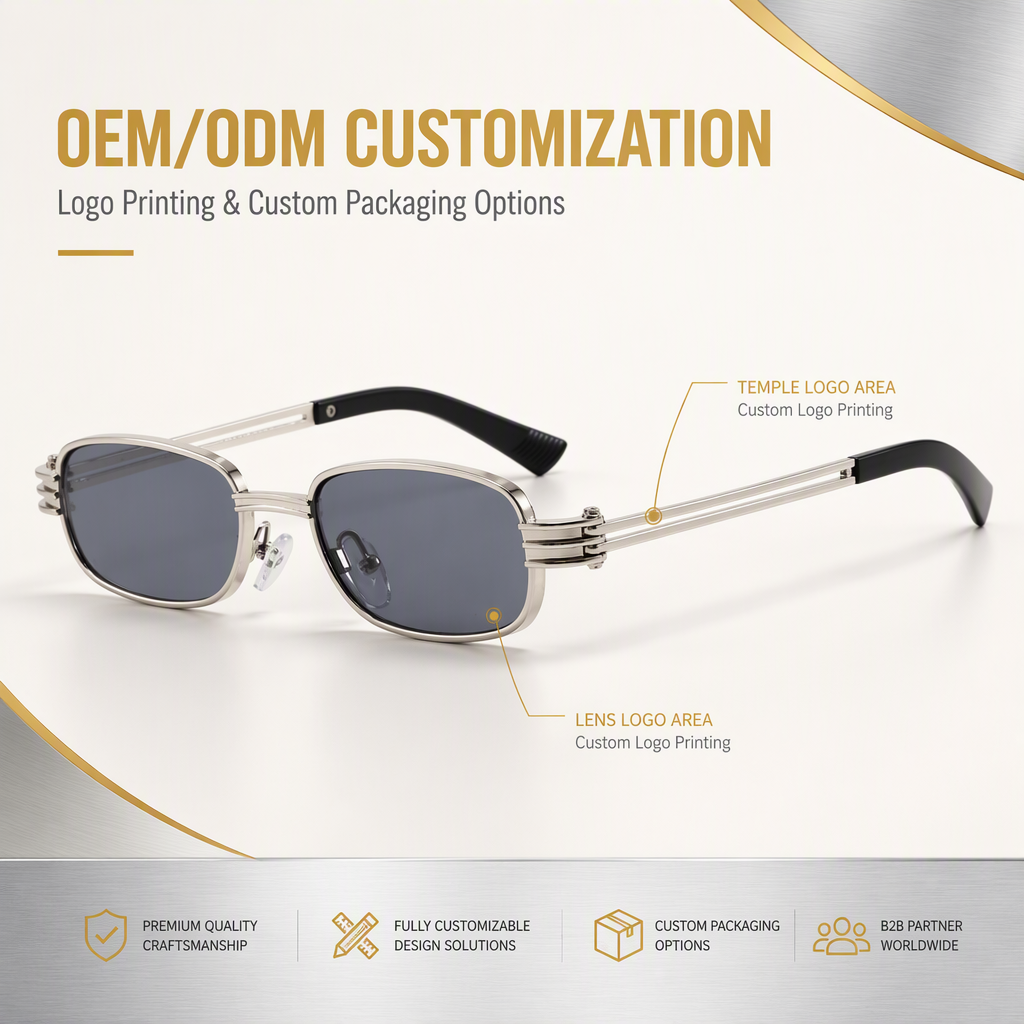 Small Rectangle Slim Metal Frame Textured Temples Vintage Retro Casual Driving Outdoor Streetwear Eyewear Sunglasses