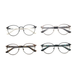 High Quality Spring Hinges Eyeglasses Trendy Metal Round Optical Glasses for Women Men