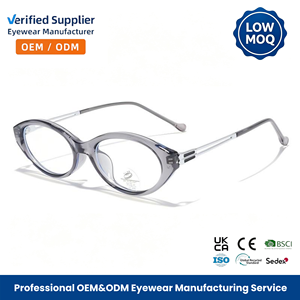22g Ultra-Lightweight TR90 Metal Hybrid Glasses Frame Anti Blue Light Shielding Oval Spectacles for Men Women