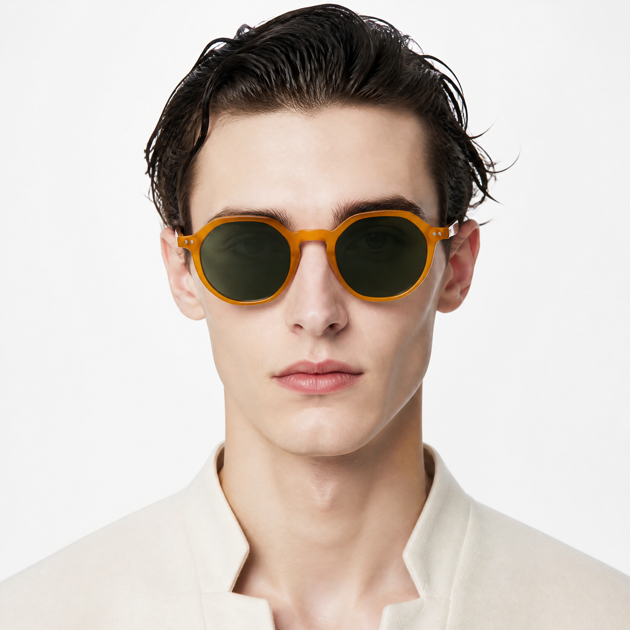 Vintage Round Acetate Sunglasses Mazzucchelli Frame Handmade Tortoise UV400 Unisex Custom Brand Private Label Bulk Wholesale