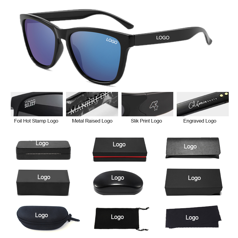 Made in China Polarized Custom logo PC Sunglass Uv400 Glasses Promotion Matte Polarized Black Sunglasses