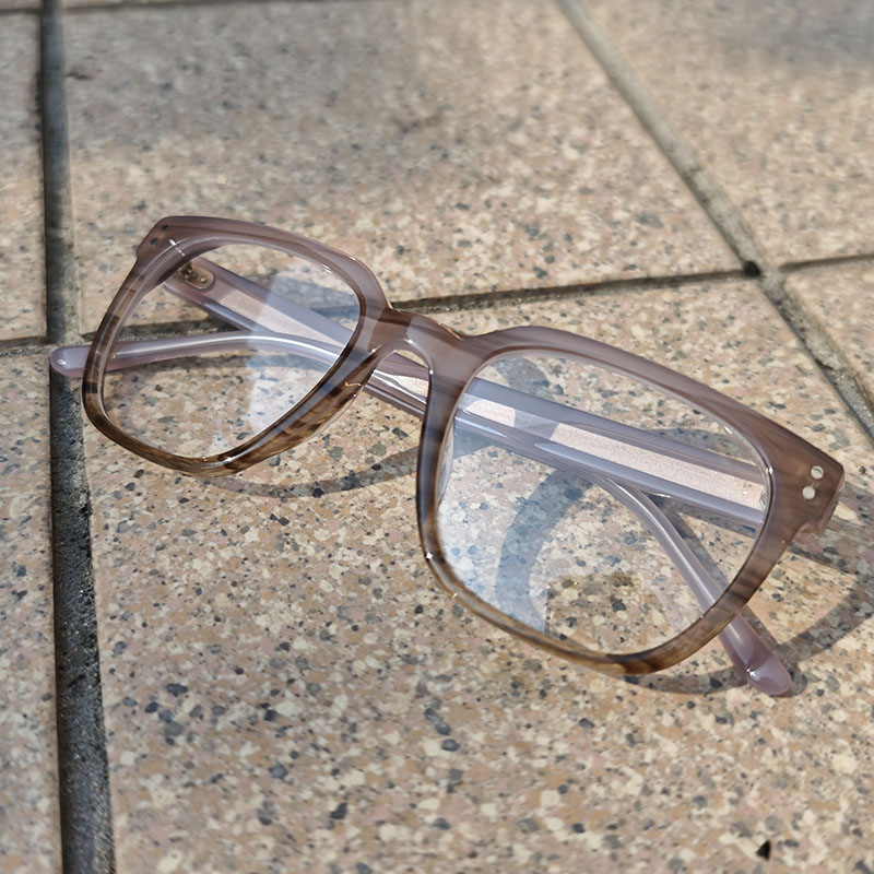 Pink Havana Acetate Full Rim Rectangle Eyeglasses Frames for Adults Unisex Lightweight Vision Correction Daily Wear