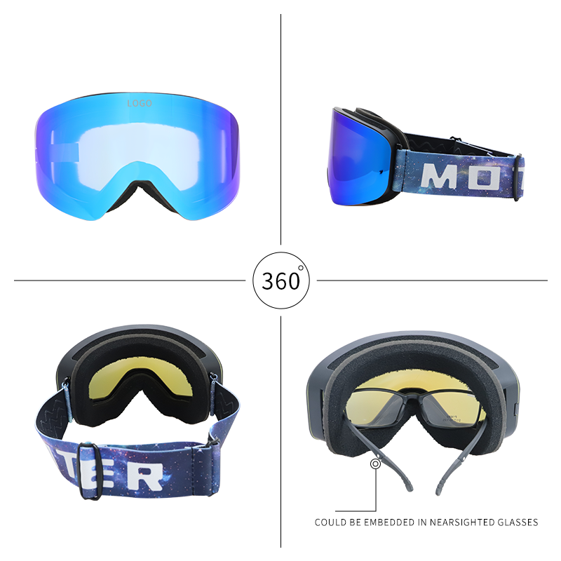 Yijia Optical Designer Frameless Magnetic Ski Goggles Custom Snow Goggles Ski Glasses Snowboard Goggles