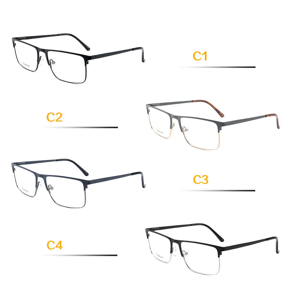 Good Quality with Competitive Prices Pure Titanium Optical Glasses Half Frame Men's Business Style Semi-rimless Spectacle Frame