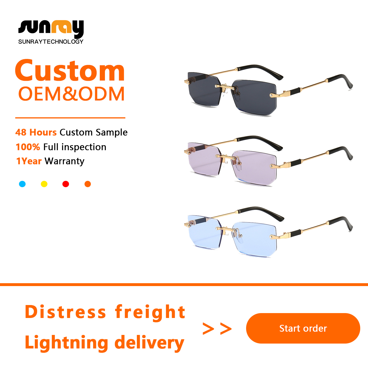 New Fashion Sunglasses European And American Sunglasses Personalized Jelly Color Sunglasses Women's Street Shot Rimless Glasses