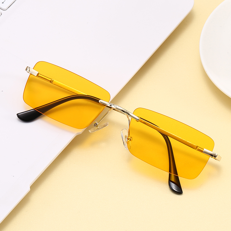 Superhot Eyewear 45700 Rimless Rectangular Eyeglasses Spring Hinges Blue Light Blocking Frame for Unisex 2025 Styling